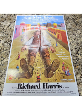 1977 Gulliver’s Travels Movie Poster Richard Harris Sunn Classic 27x40 Folded...